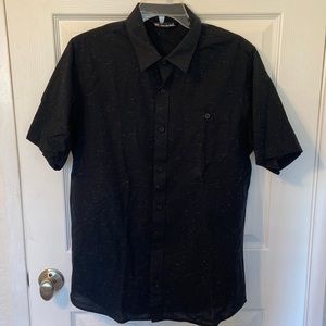 Travis Mathew Black Speckled Button-Up Shirt